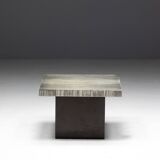 Table Basse Gravée en Aluminium par Marc D'haenens, Belgique, 1970s