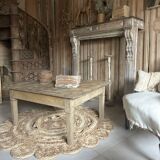 Old outdated oak coffee table