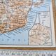 Île de Wight, Angleterre, plan original imprimé en 1913.