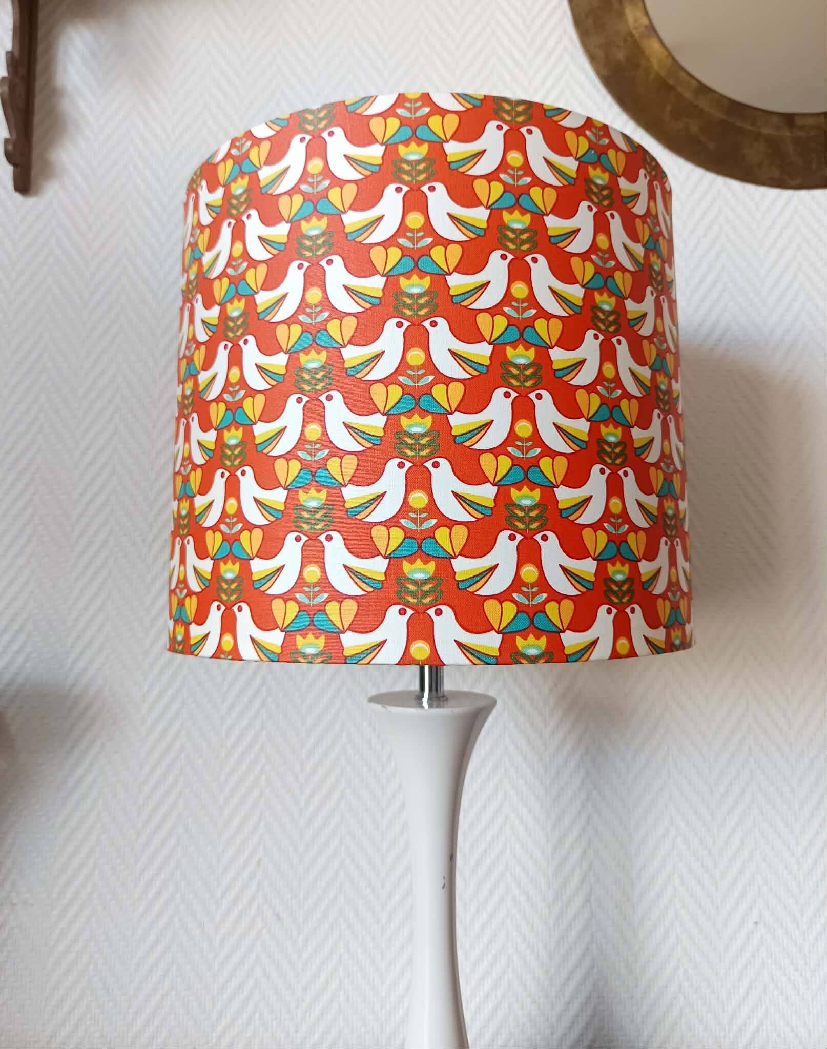 1970s orange bird tulip lamp