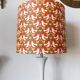 Lampe tulipe, abat-jour oiseaux orange, 1970