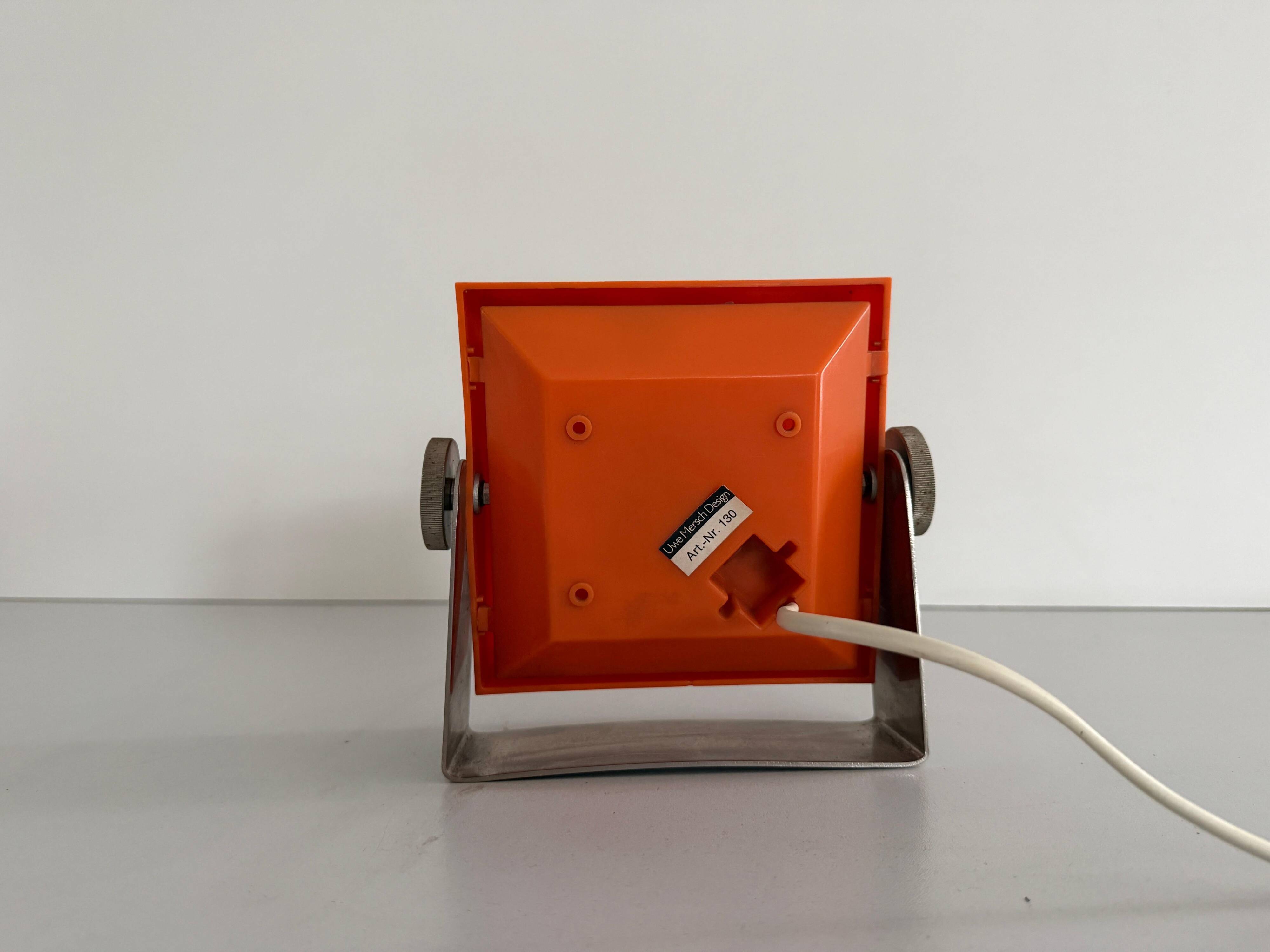 Orange Pop Art ambient night lamp in plexiglass by Uwe Mersch Design, 1970s, Germany.