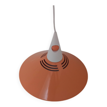 Suspension vintage en métal orange style Memphis – Années 80