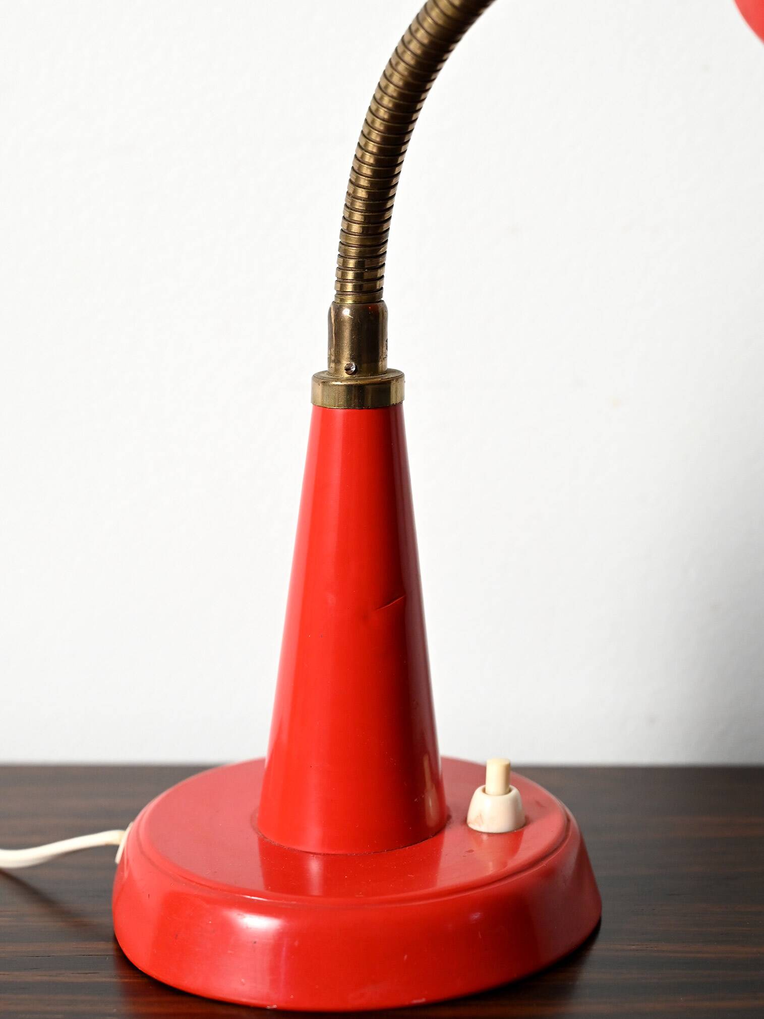 Gemi red Scandinavian table lamp, 1960s