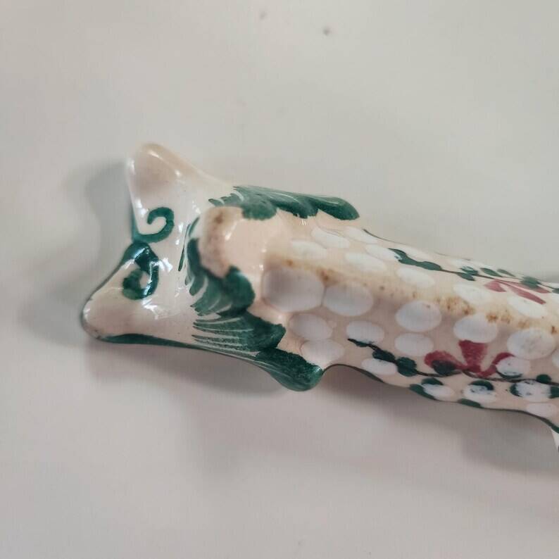 Set of 12 vintage knife rests in earthenware signed forah