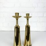 Pair of Scandinavian brass candle holders Jens Harald Quistgaard Dansk Design Denmark 1960-70