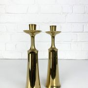 Pair of Scandinavian brass candle holders Jens Harald Quistgaard Dansk Design Denmark 1960-70