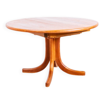 1970s solid teak dining table with Scandinavian design.