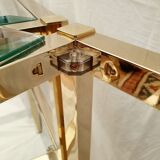 Pair of gold side tables Roche Bobois