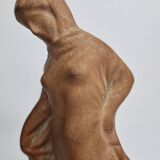Draped Tanagra after Alexandre Bigot, Terracotta statuette, 20 cm