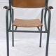 armchair tubular structure wooden seat and armrests