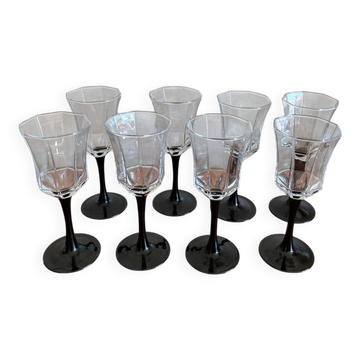 8 verres à pied octogonal