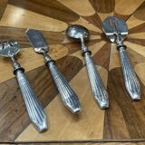 Art Deco sweet treat service in silver metal