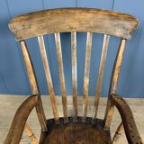 Brown English Windsor armchair with high back