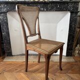 Art Nouveau caned wooden chair