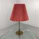 Lampe de table en laiton avec abat-jour plié années 1950