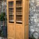 Parisian glass cabinet in solid raw oak, 1950