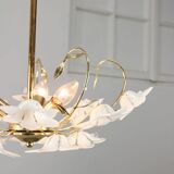 Vintage Italian Murano Glass Flower Chandelier
