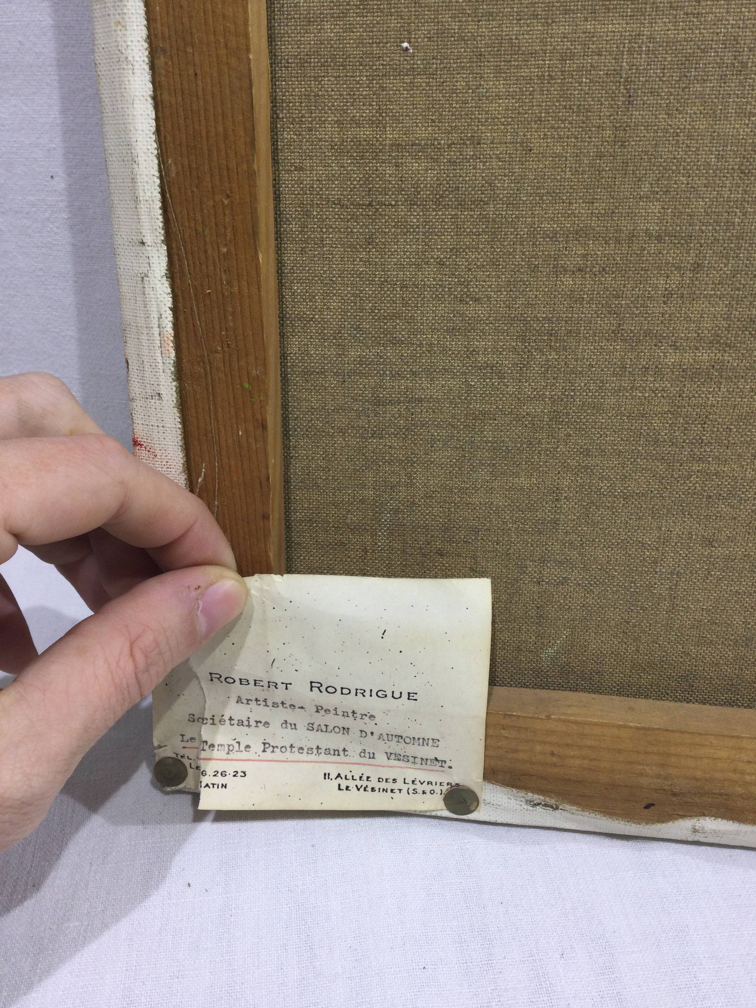 R. Rodrigue - Oil On Canvas “Protestant Church of Vésinet”