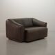 De Sede DS47 Extendable Brown Sadle Leather Loveseat Sofa. Switzerland, 70s