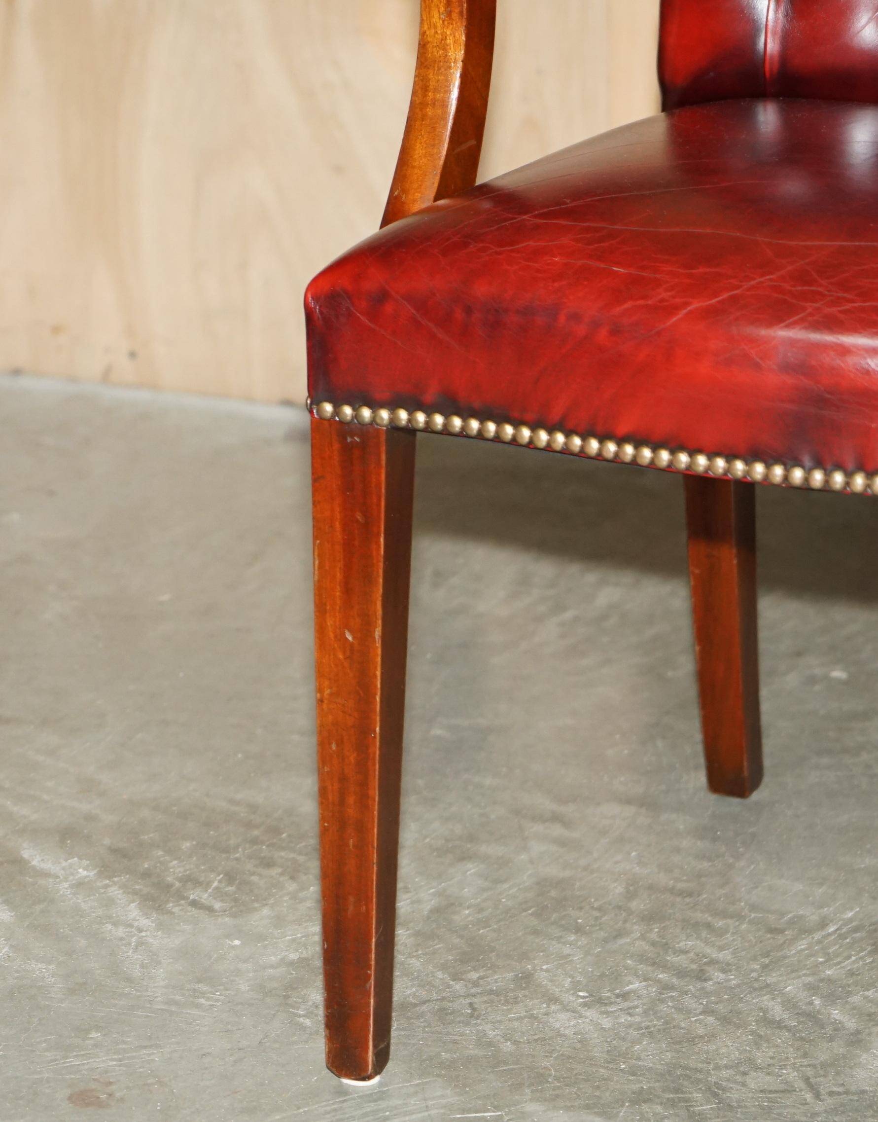 Vintage Gainsborough Chesterfield leather armchairs