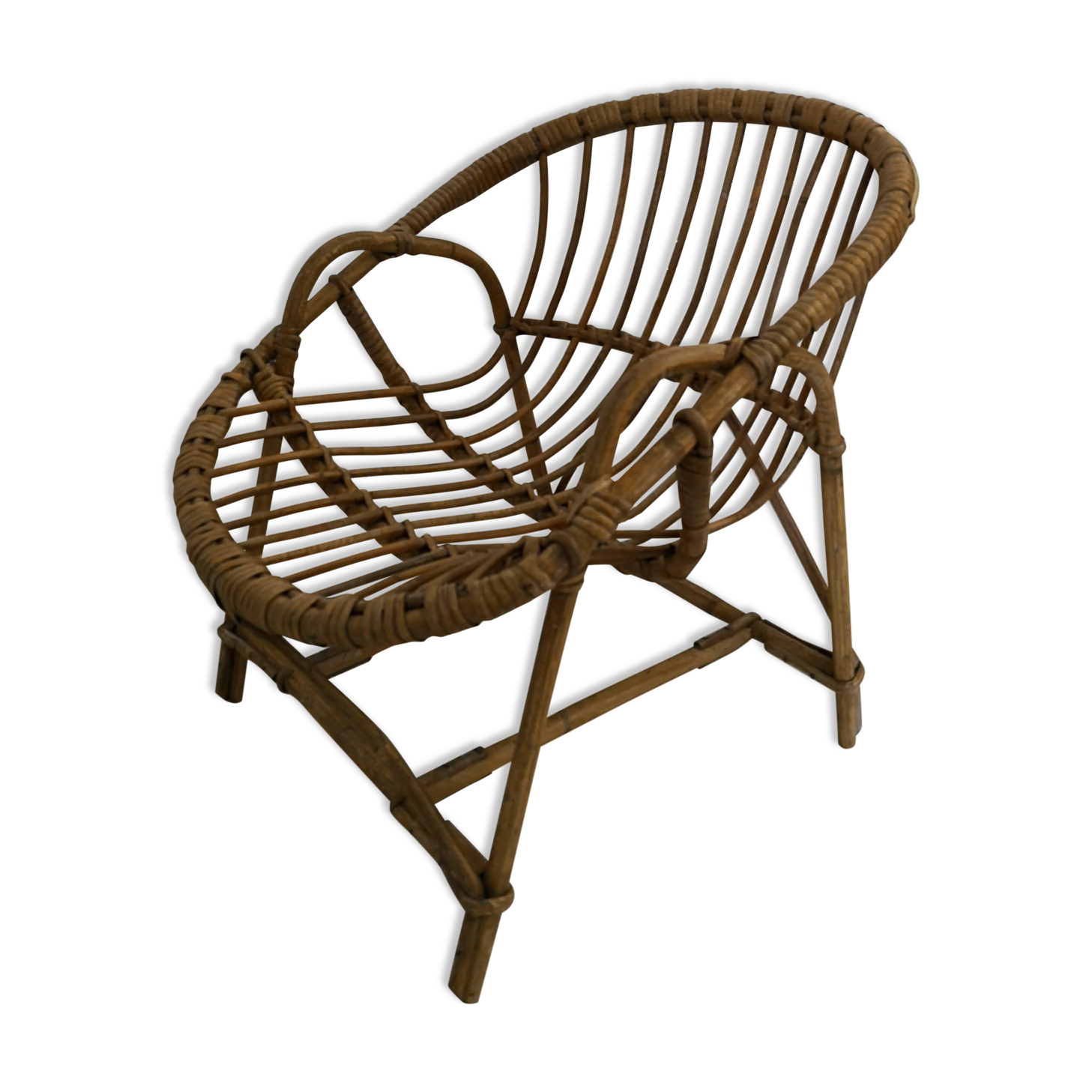 Children's rattan basket chair from the 70s