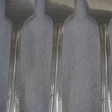 Fish service and its 6 silver-plated cutlery, crossed ribbon model
