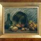 Pastel painting "Still life with onions and bottles" attr. Léonce Pellet