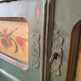 Antique polychrome Alsatian kitchen cupboard