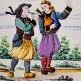 Large Quimper HB earthenware dish - Breton decor