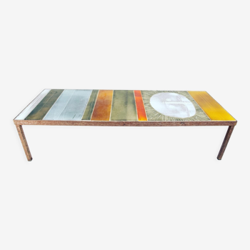 Roger Capron soleil ceramic coffee table 1960