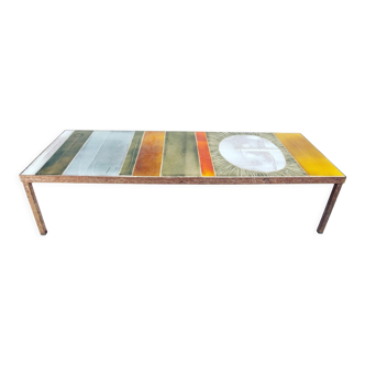 Table basse en céramique Roger Capron Soleil 1960