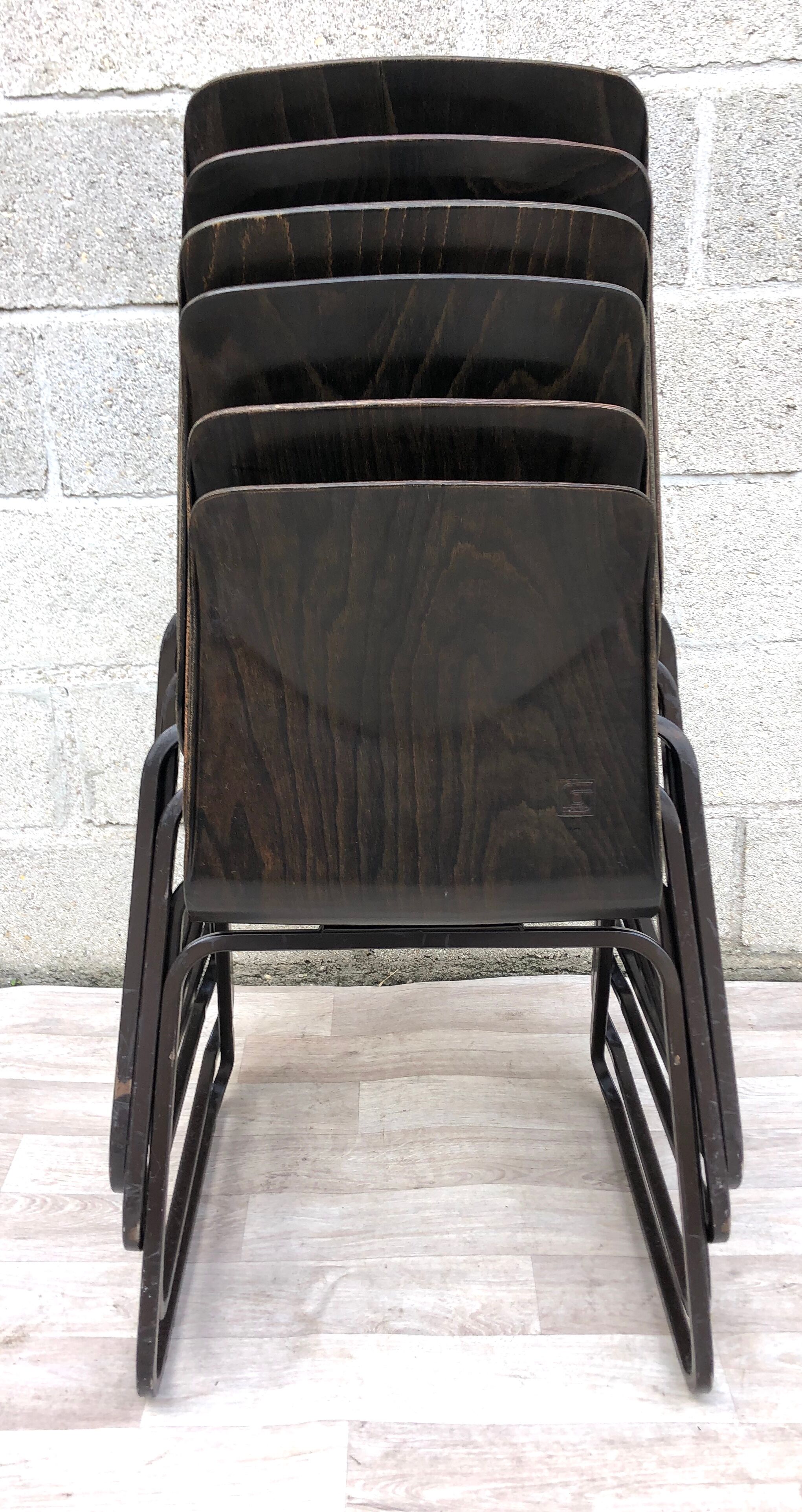 Lot of 6 vintage Galvanitas S23 chairs