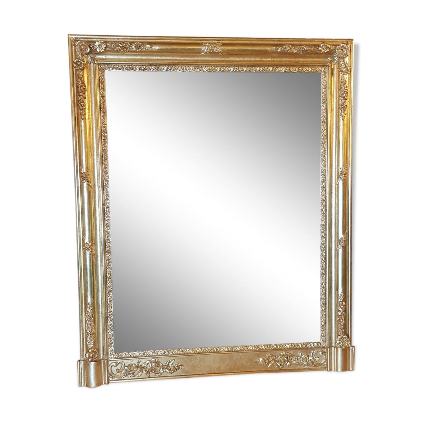 Mirror Napoleon III 19th restored with gold leaf