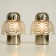 Two large, rare 1960s metal and glass table lamps by VEB Narva Leuchtenbau