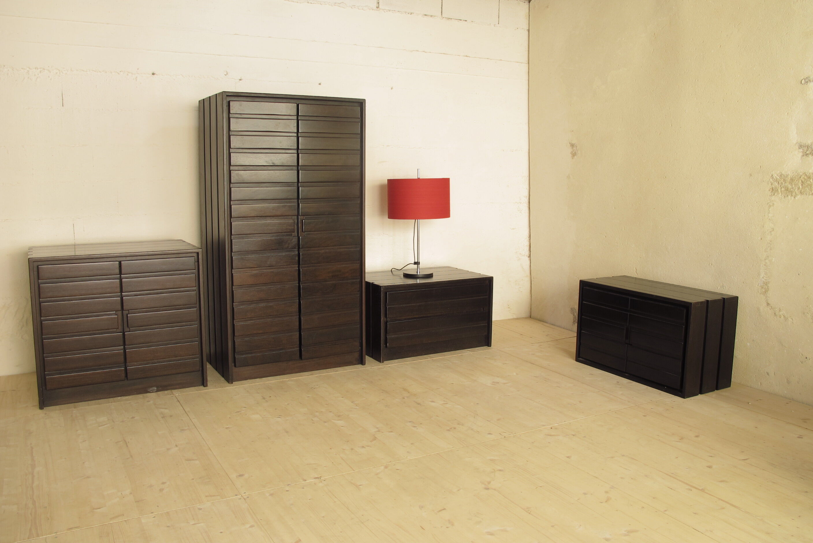 Solid two-door iroko bar furniture