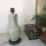 Lampe en céramique vintage vert céladon
