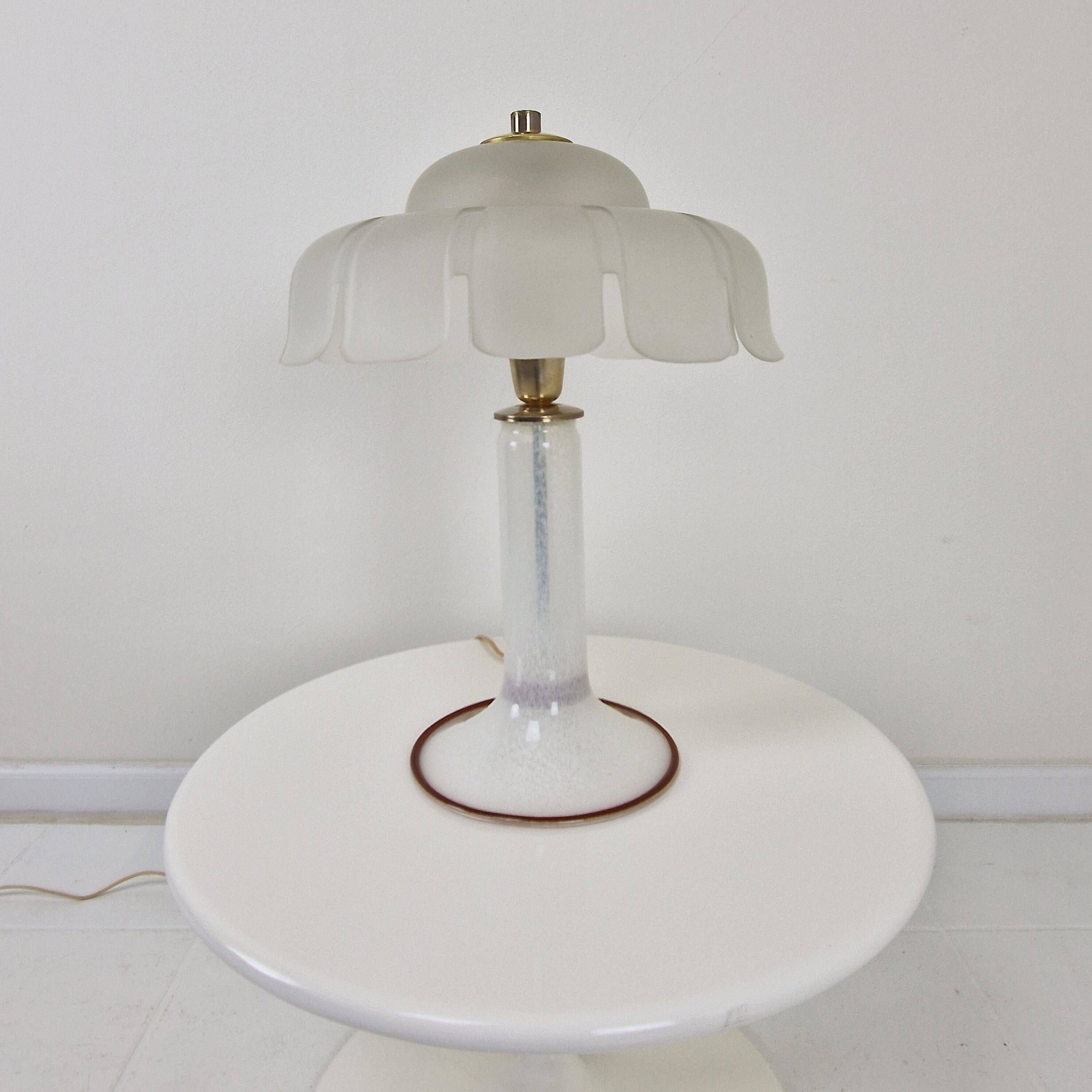 Exquisite Vintage Italian Murano Glass Table Lamp – 1970s/1980s