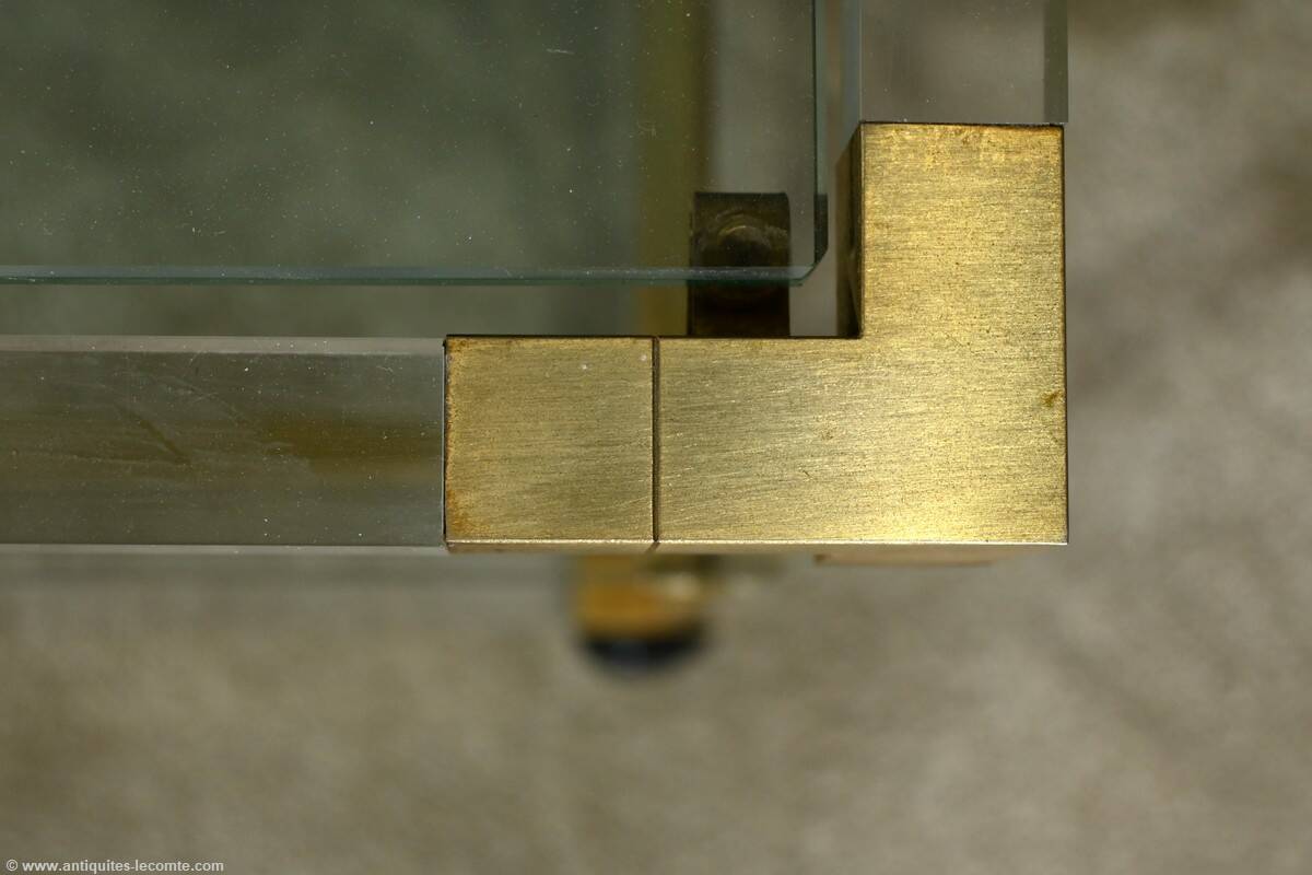 Rolling acrylic and brass serving table – 1960