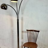 Vintage 70'S Italian lily of the valley floor lamp in chromed metal