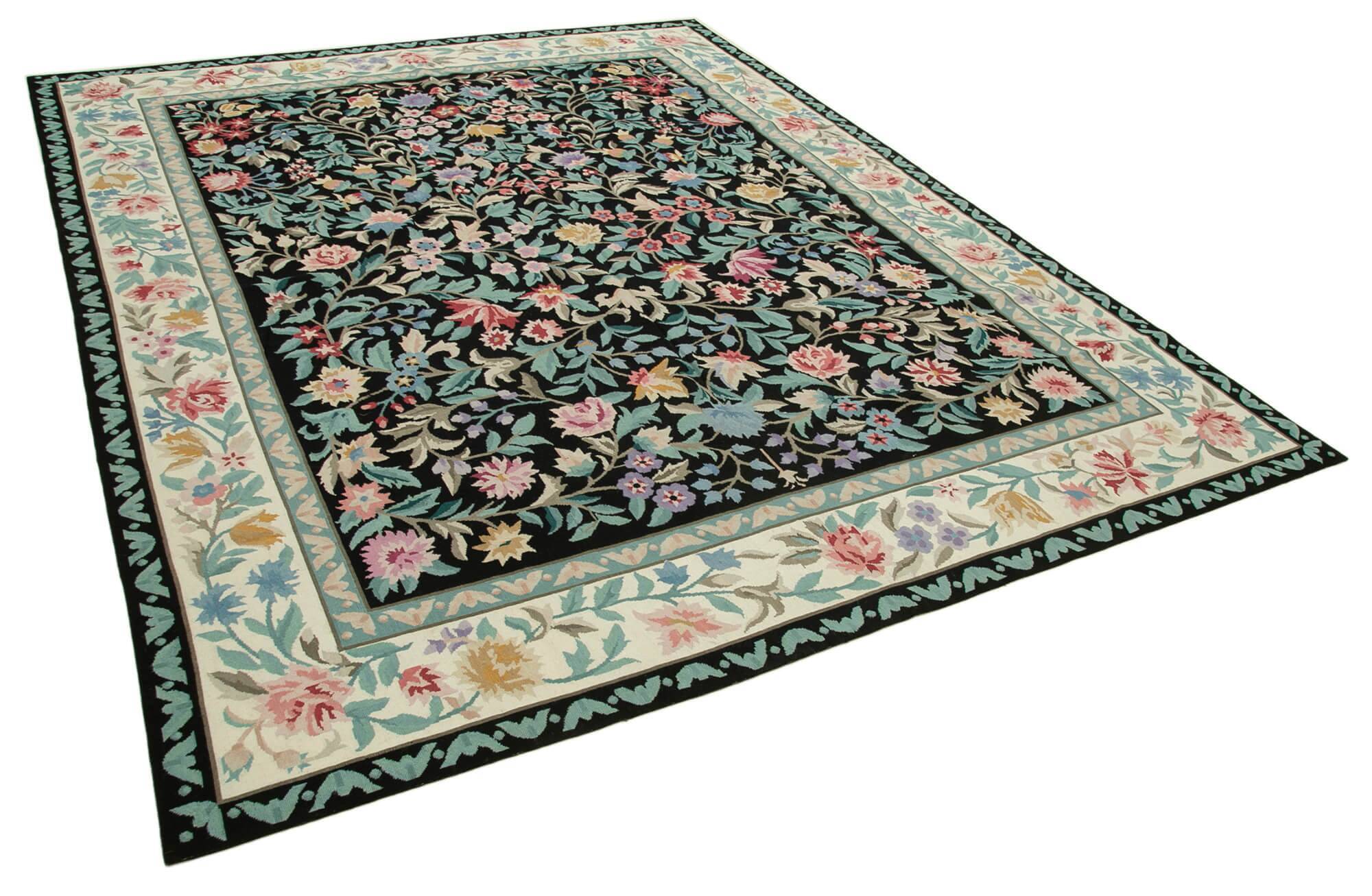 Handmade Vintage Flatweave Needlepoint Kilim 237 cm x 303 cm