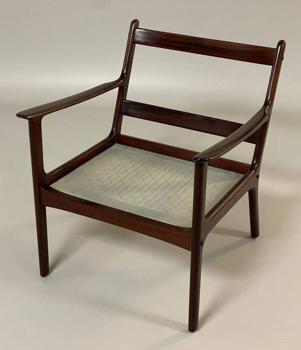 2x Fauteuil Ole Wanscher modèle PJ112 Mahagoni Danemark années 1940