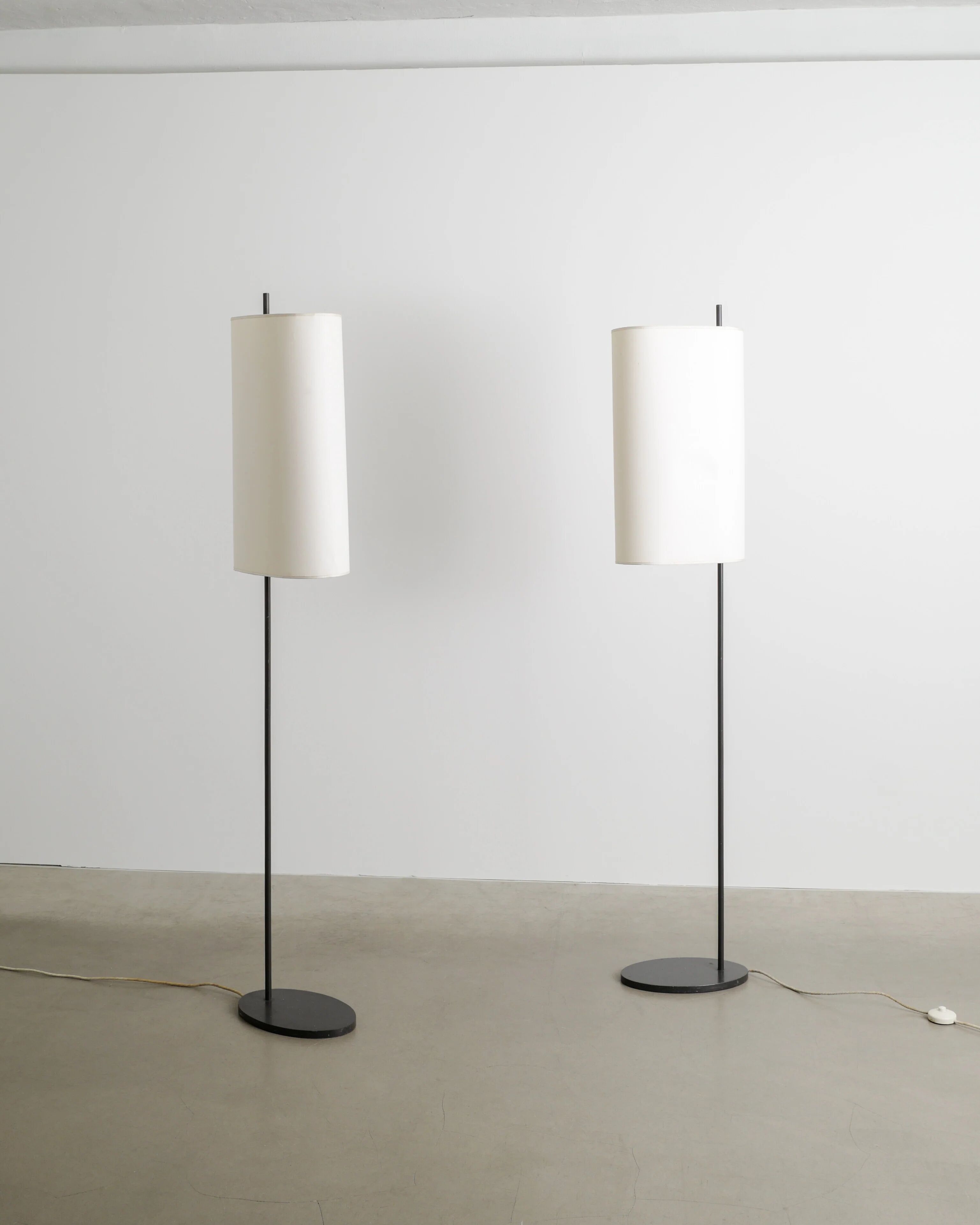 Pair of Danish Mid Century Arne Jacobsen "AJ Royal" Floor Lamps, 1950s