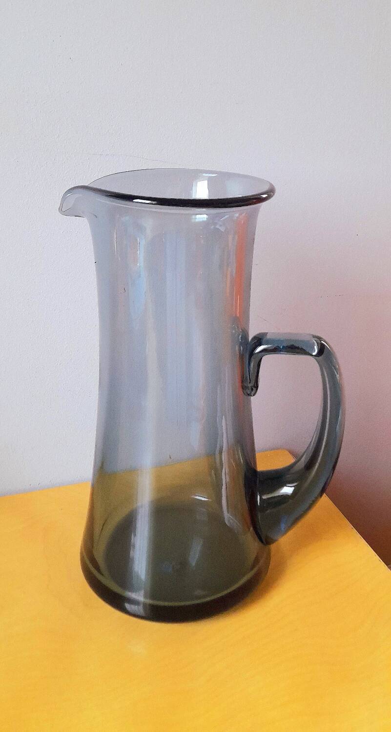 Scandinavian blue glass carafe