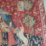 Old tapestry Lady and the Unicorn