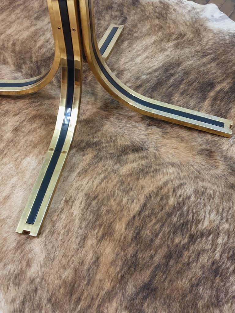 Glass round table - design 70s - Hollywood Regency