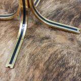 Glass round table - design 70s - Hollywood Regency