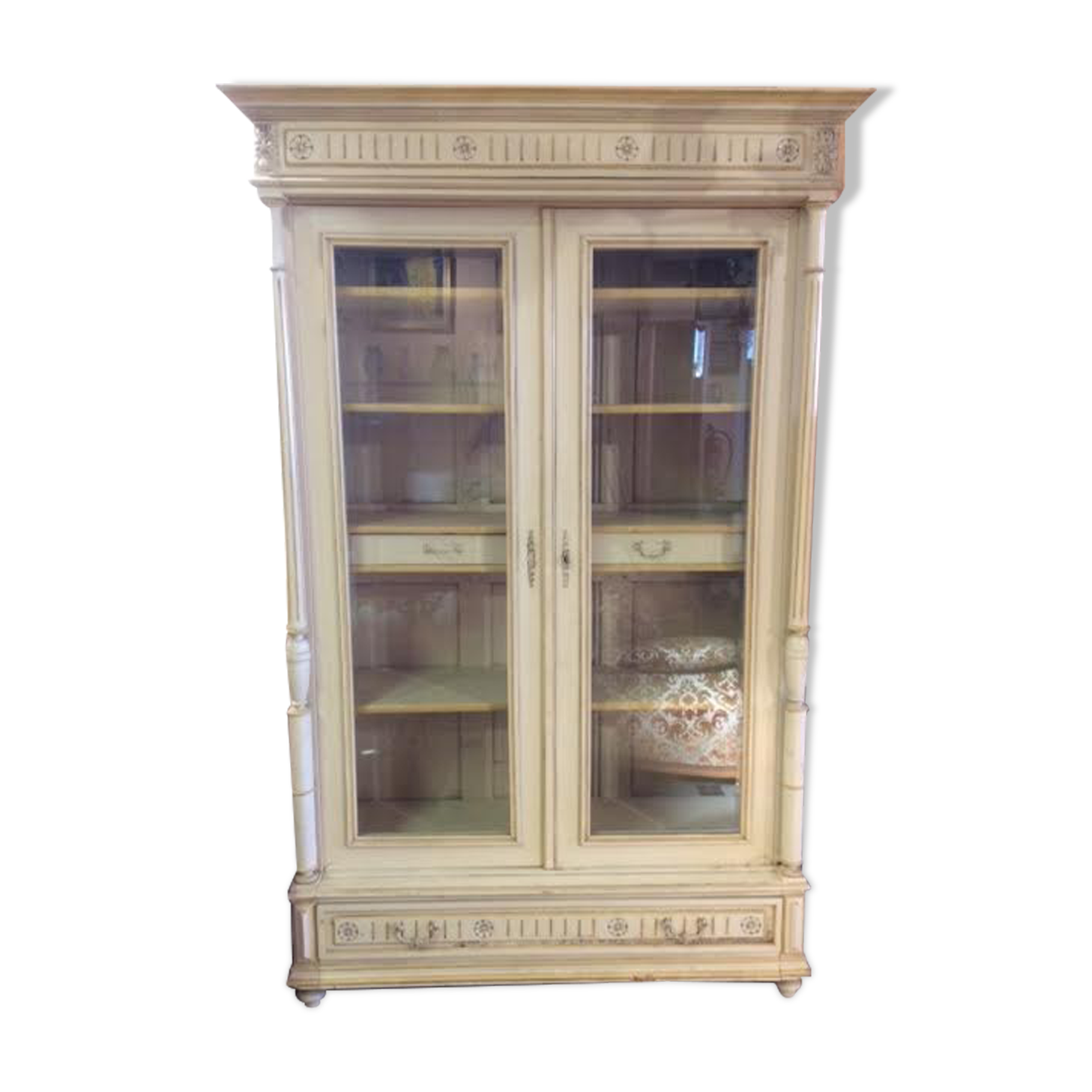 Beige cerused bookcase