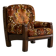 Brutalist lounge chair in solid oak and velvet from the 1960s.