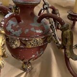Painted tole chandelier